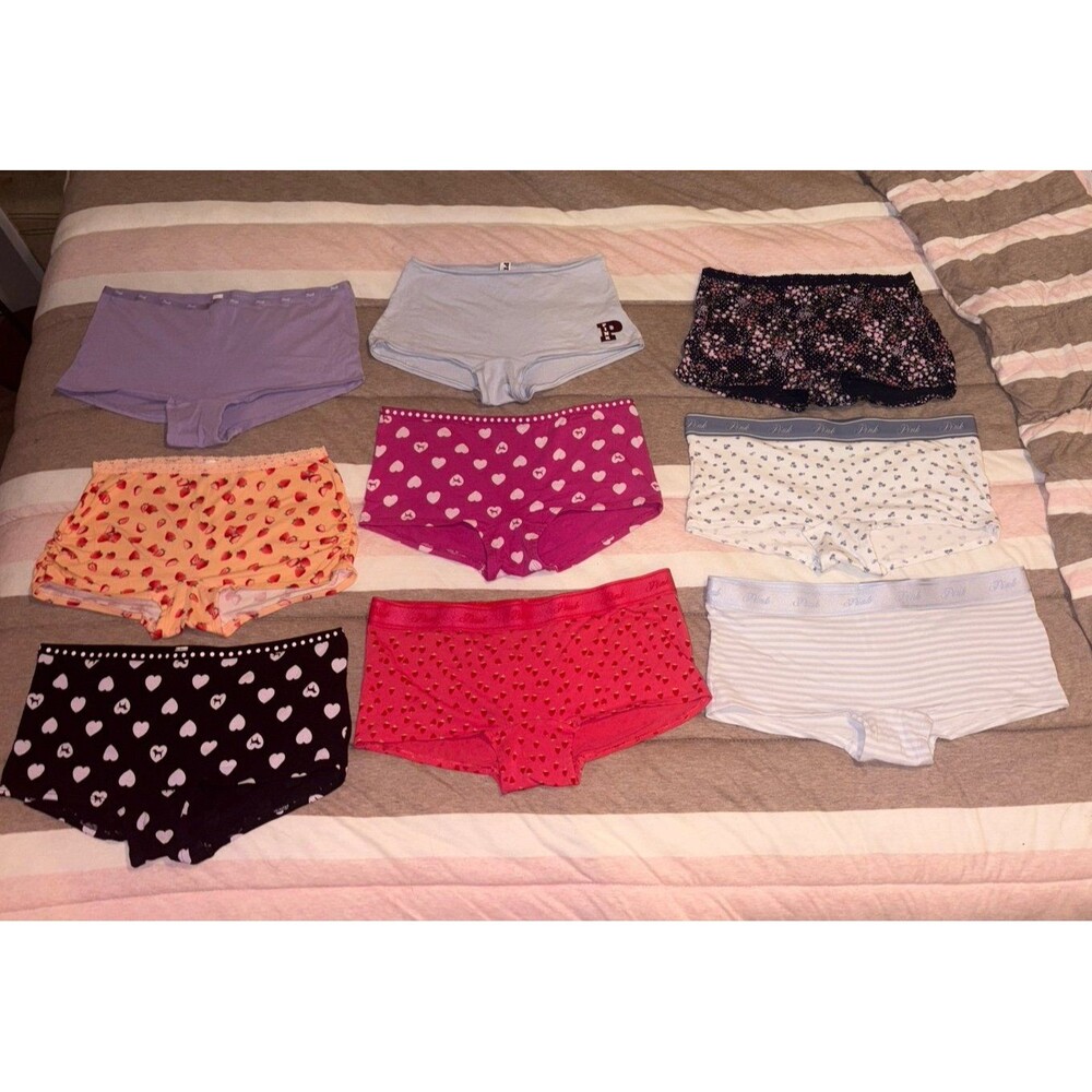 Lot of 9 pairs of vs pink women's underwear panties